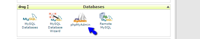 Access phpMyAdmin via cPanel