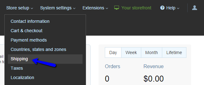 Shipping options in X-Cart