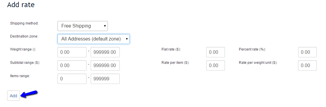 Add new shipping rates in X-Cart