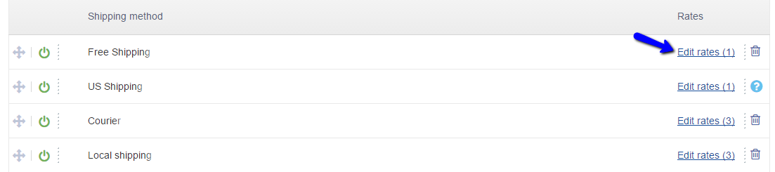 Edit shipping rates in X-Cart