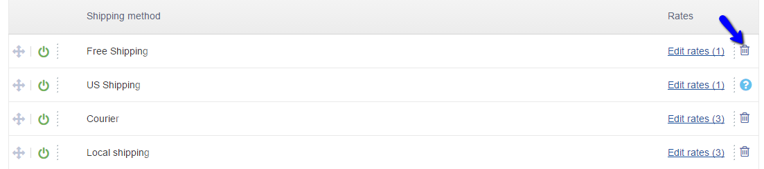 Delete shipping methods in X-Cart