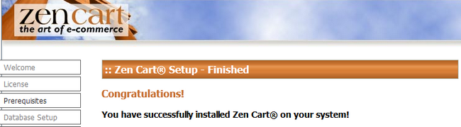 Finalizing the Zen Cart manual Installation