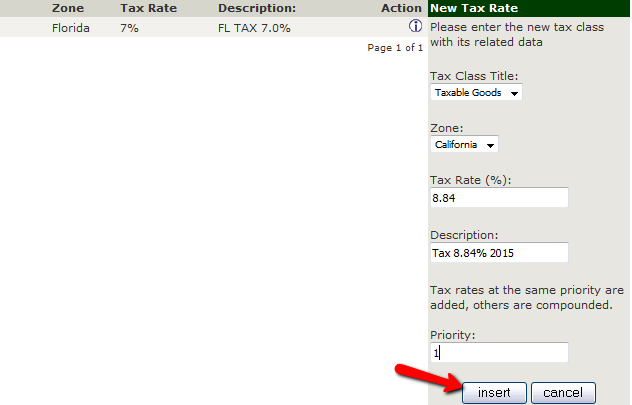 Configuring a Tax Rate in Zen Cart
