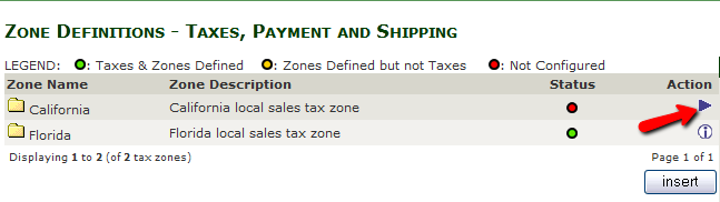 Accessing the Tax Zone's details