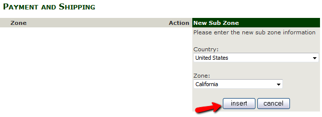 Adding a subzone to a Tax Zone in Zen Cart