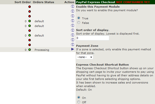 Configuring PayPal Express Checkout in Zen Cart