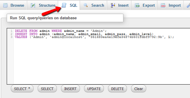 Recreating the Admin Account of Zen Cart via the Database