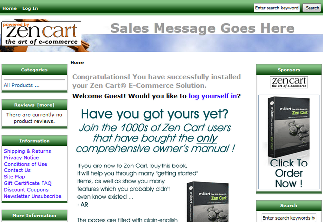 Zen Cart website overview