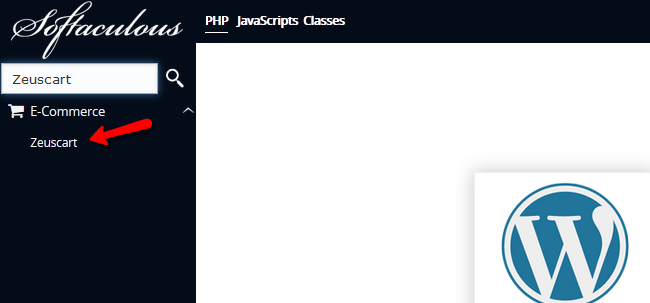 Access Zeuscart via Softaculous