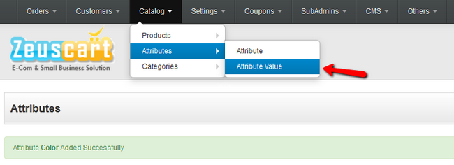 accessing the attribute values page